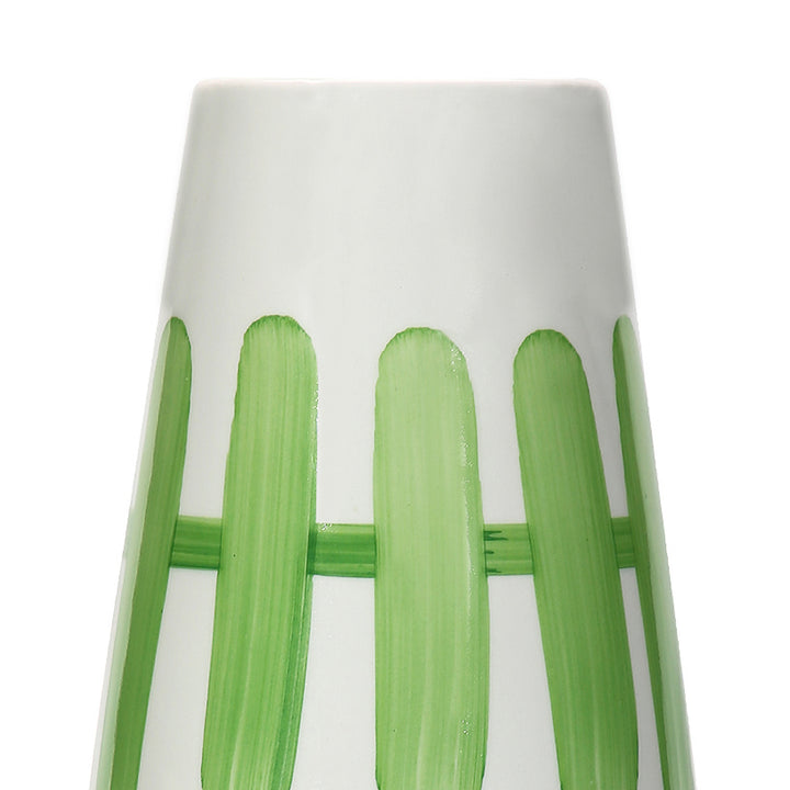 Amalfiee Green &amp; White Artistic Studio Pottery Handmade Ceramic Large Vase