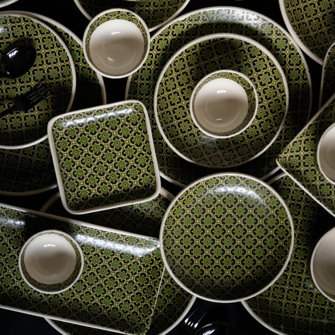Aneeza Printed Ceramic Full Dinner Set of 56 pcs
