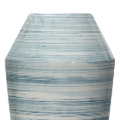 Amalfiee Studio Pottery Handmade Ceramic Blue Spiral Vase
