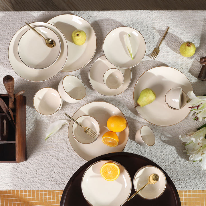 Noor Pure Gold 24K  Exquisite Ceramic Dinner Set of 16 Pcs