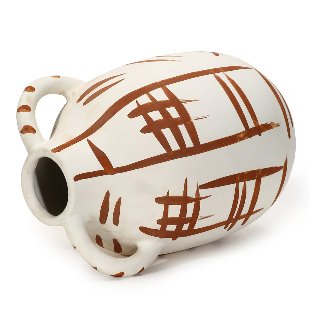 Amalfiee Studio Pottery Handmade Off White Terracotta Vase