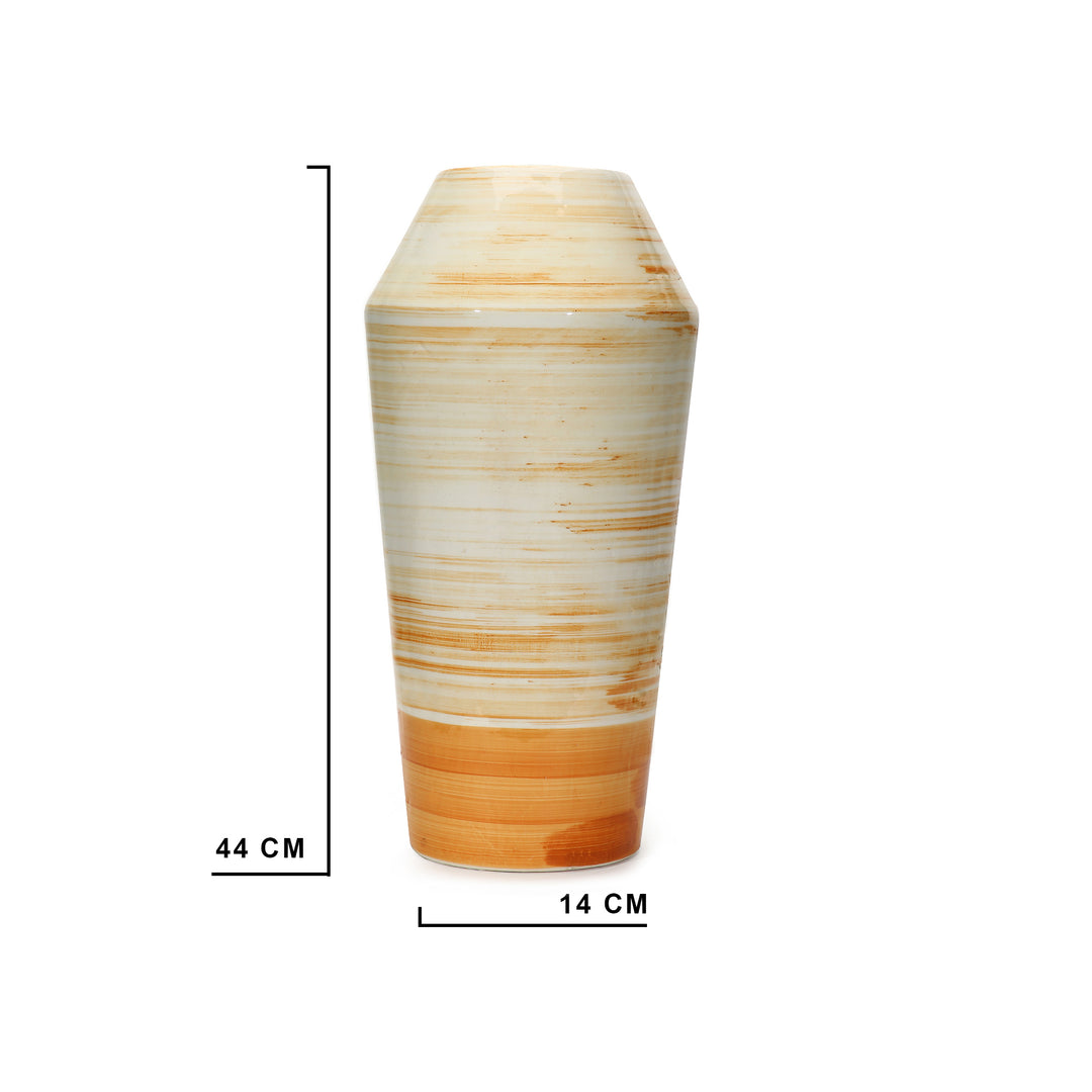 Amalfiee Studio Pottery Handmade Ceramic Orange Spiral Vase