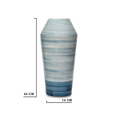 Amalfiee Studio Pottery Handmade Ceramic Blue Spiral Vase