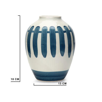 Amalfiee Blue & White Artistic Studio Pottery Handmade Ceramic Pot Vase