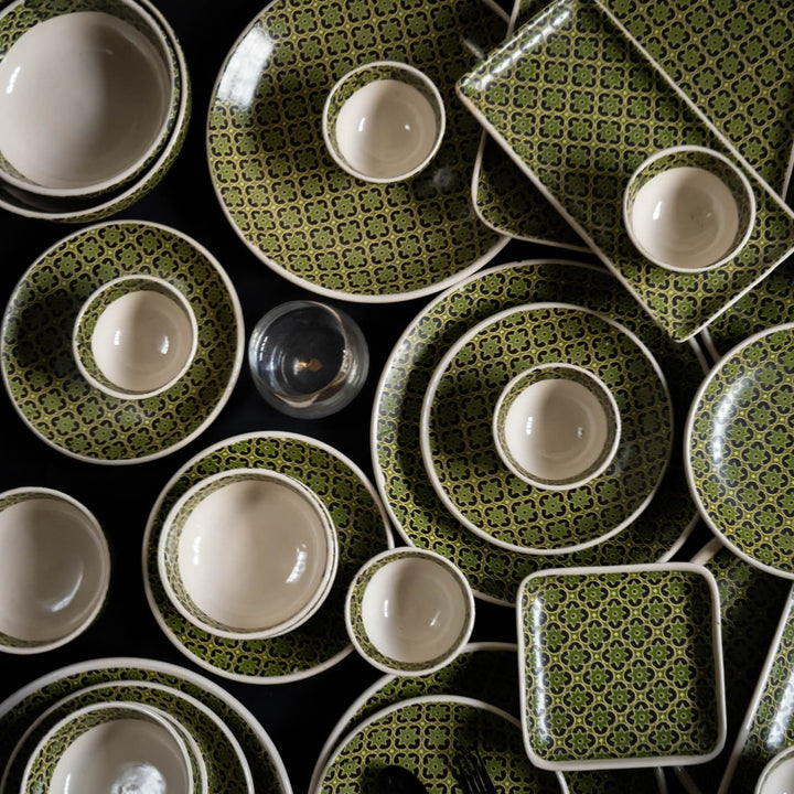 Aneeza Printed Ceramic Full Dinner Set of 56 pcs