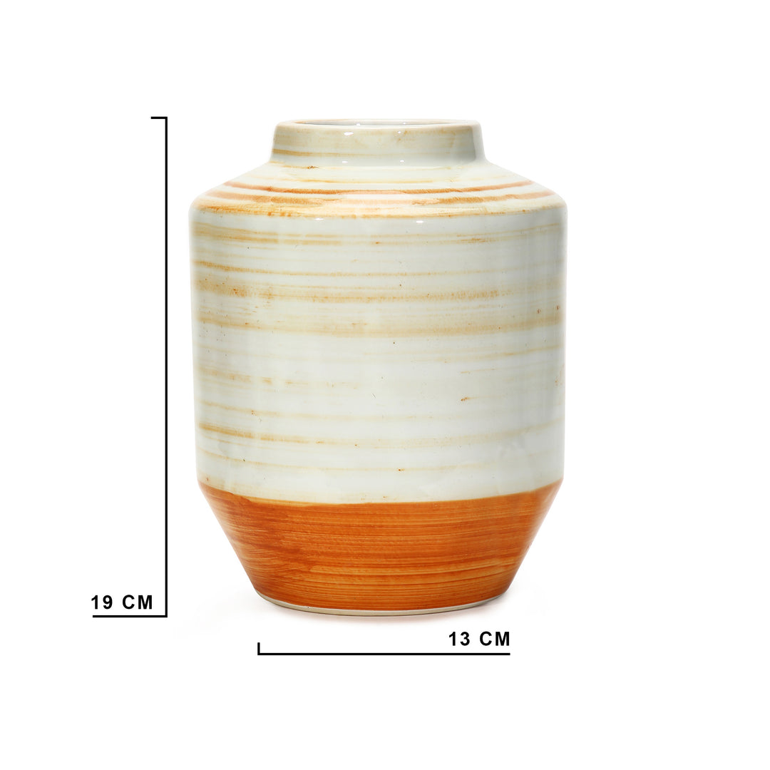 Amalfiee Studio Pottery Handmade Small Ceramic Orange Spiral Vase
