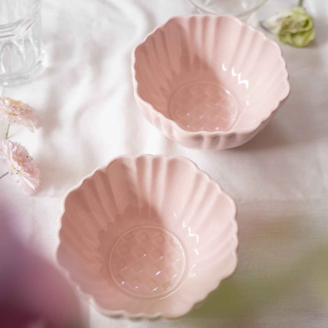 Blush Pink Artisanal Ceramic Dinner Set of 12 pcs