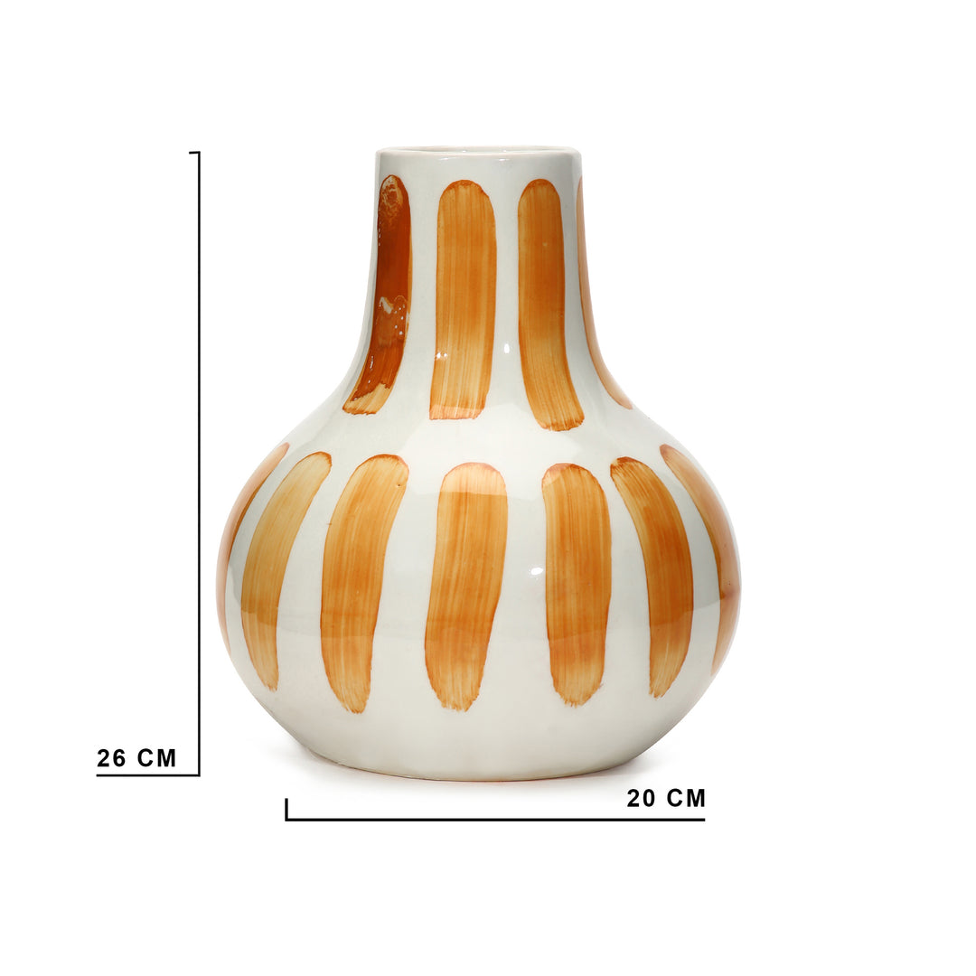 Amalfiee Studio Pottery Handmade Ceramic Orange Bottle Vase