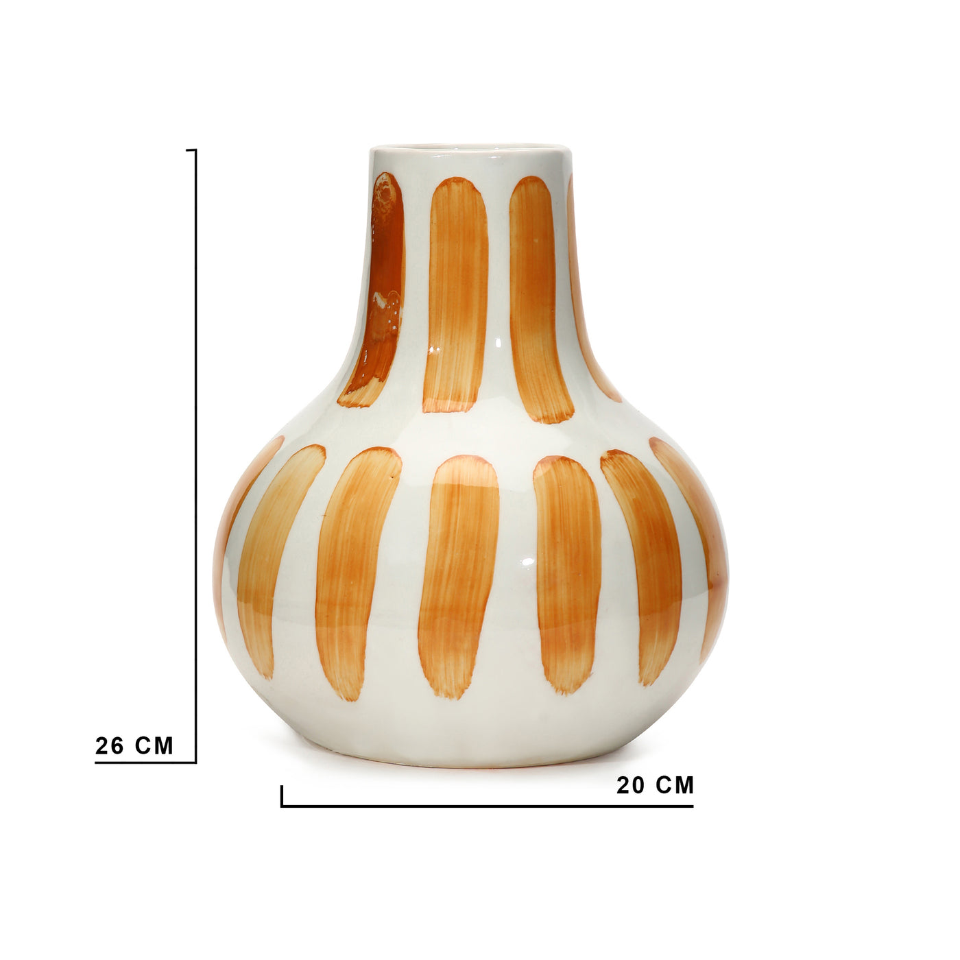 Amalfiee Studio Pottery Handmade Ceramic Orange Bottle Vase