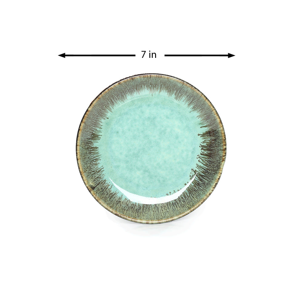 Peppermint Ceramic Quarter Plates set of 4