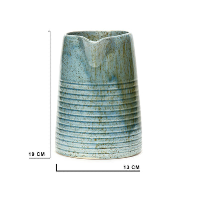 Amalfiee Green Studio Pottery Handmade Large Ceramic Jug Vase Small