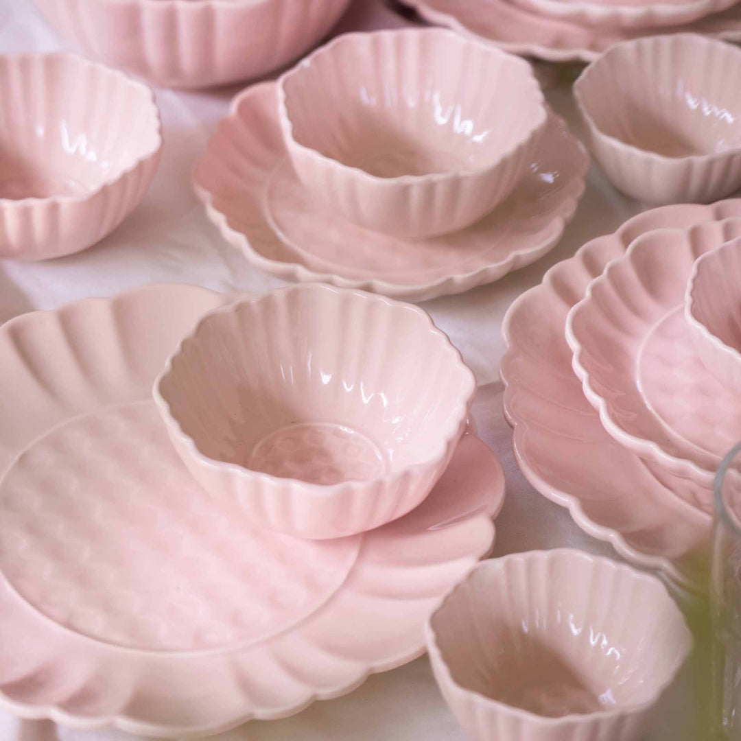 Blush Pink Artisanal Ceramic Dinner Set of 36 pcs