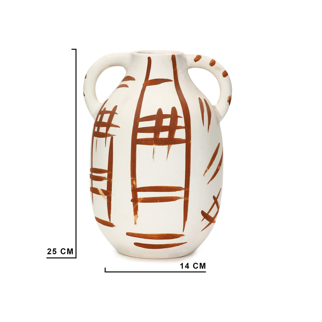 Amalfiee Studio Pottery Handmade Off White Terracotta Vase