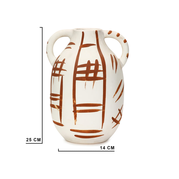 Amalfiee Studio Pottery Handmade Off White Terracotta Vase