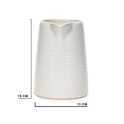 Amalfiee White Studio Pottery Handmade Large Ceramic Jug Vase