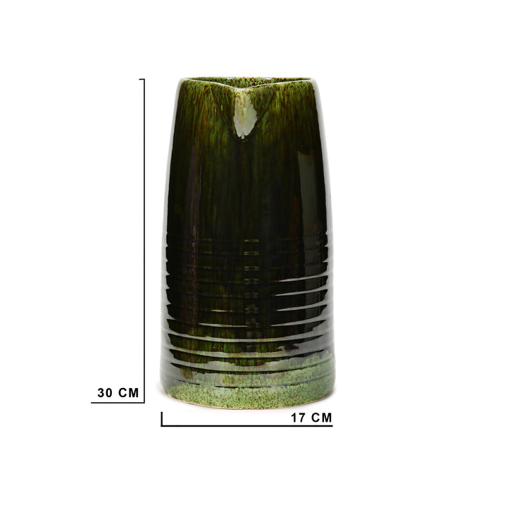 Amalfiee Green Studio Pottery Handmade Large Ceramic Jug Vase