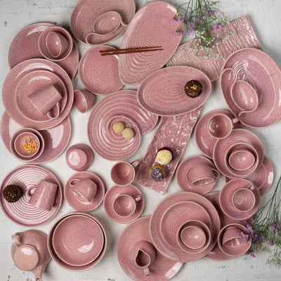 Roseate Astonishing Ceramic Dinner Set of 82 Pcs