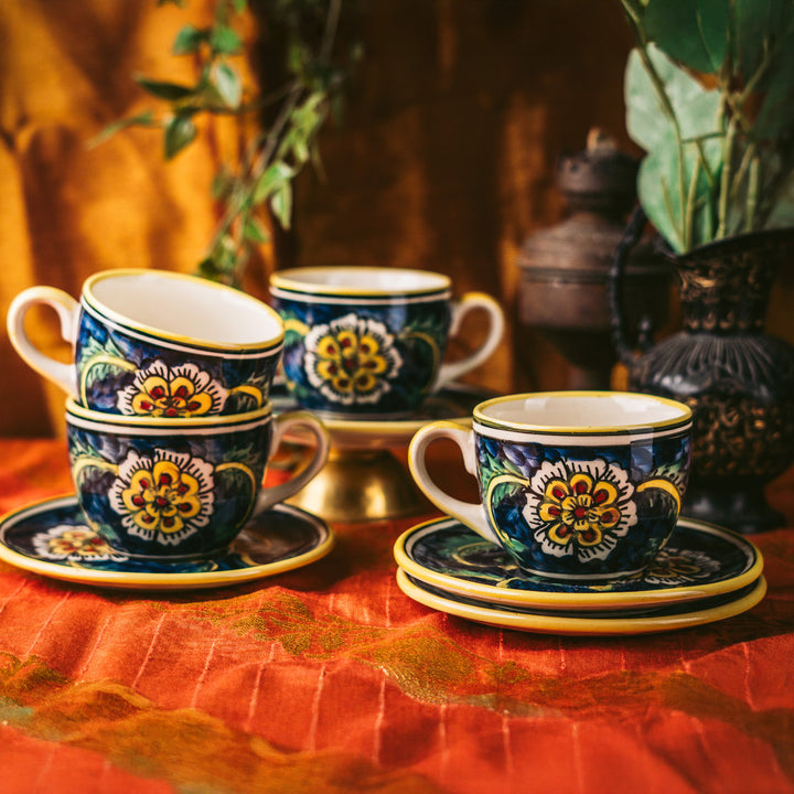 Marigold Handpainted Floral Ceramic Tea Set of 11 pcs