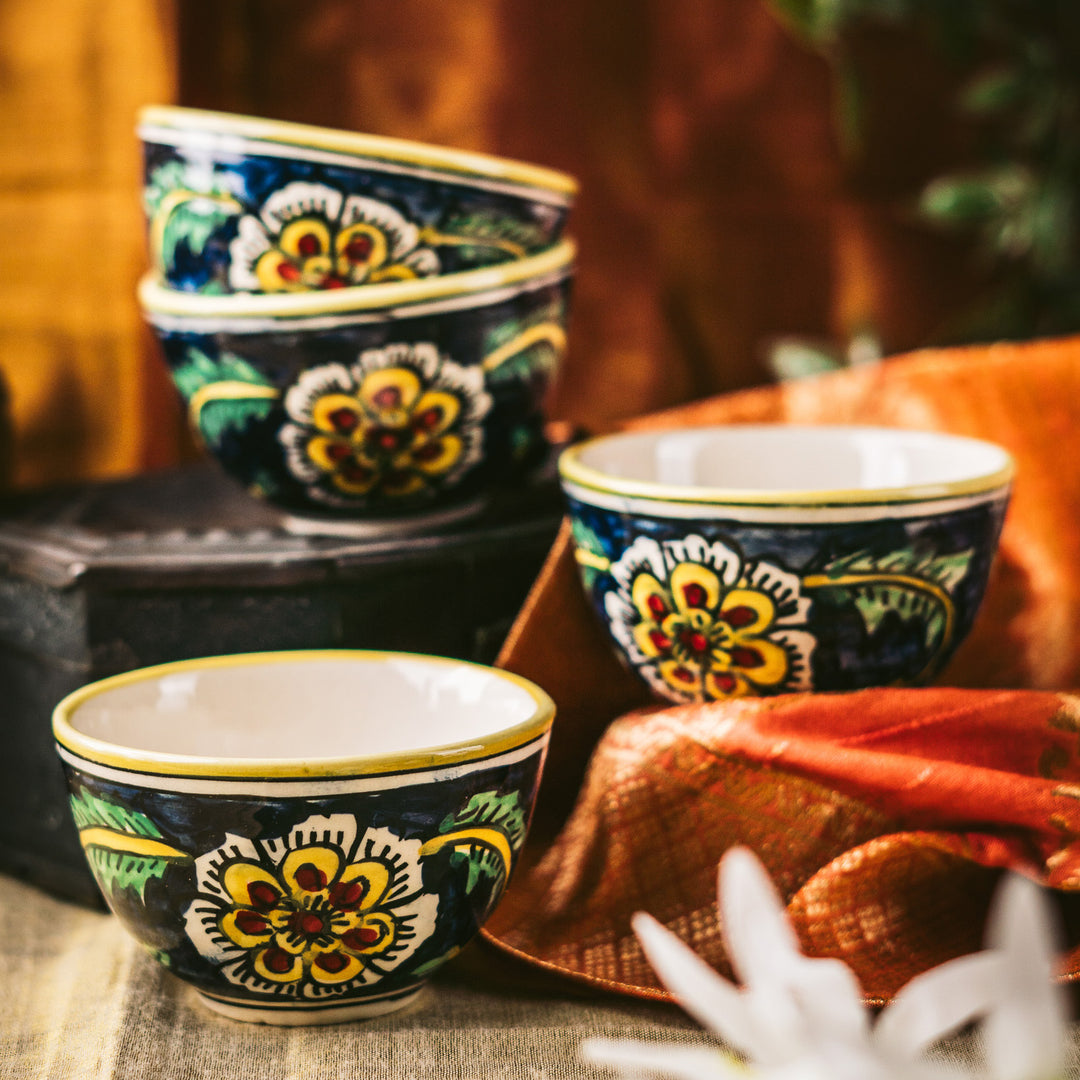 Marigold Handpainted Floral Ceramic Portion Bowl