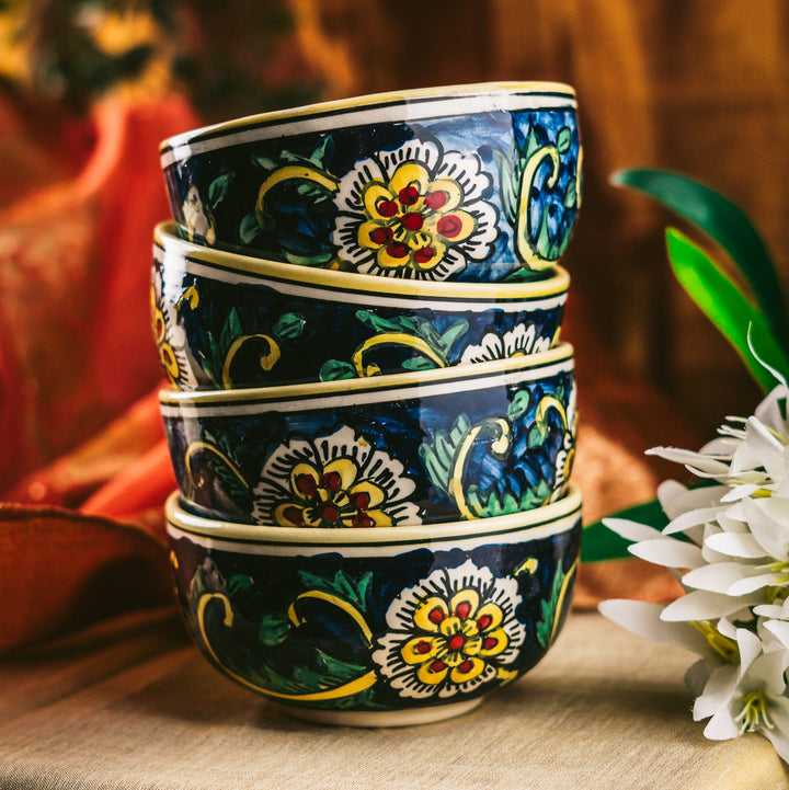 Marigold Handpainted Floral Ceramic Dinner Set of 16 pcs