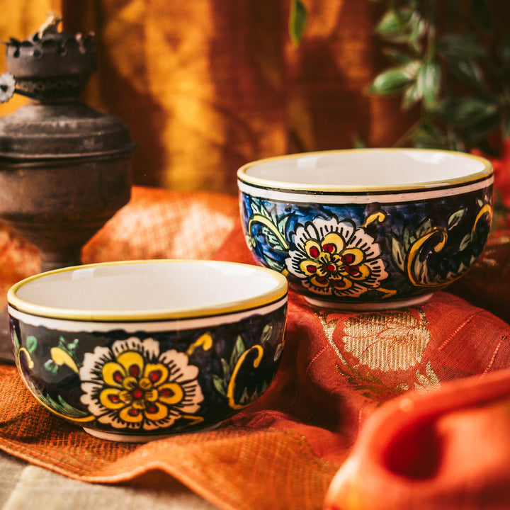 Marigold Handpainted Floral Ceramic Dinner Set of 8 pcs