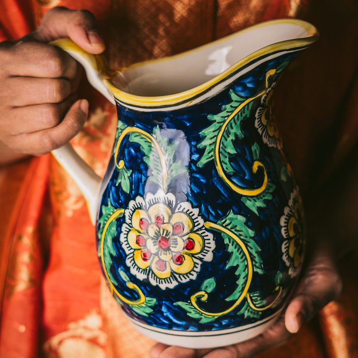 Marigold Handpainted Floral Ceramic Jug