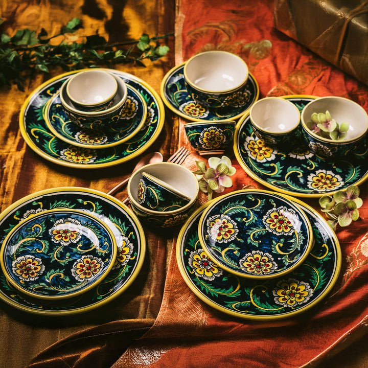 Marigold Handpainted Floral Ceramic Dinner Set of 16 pcs