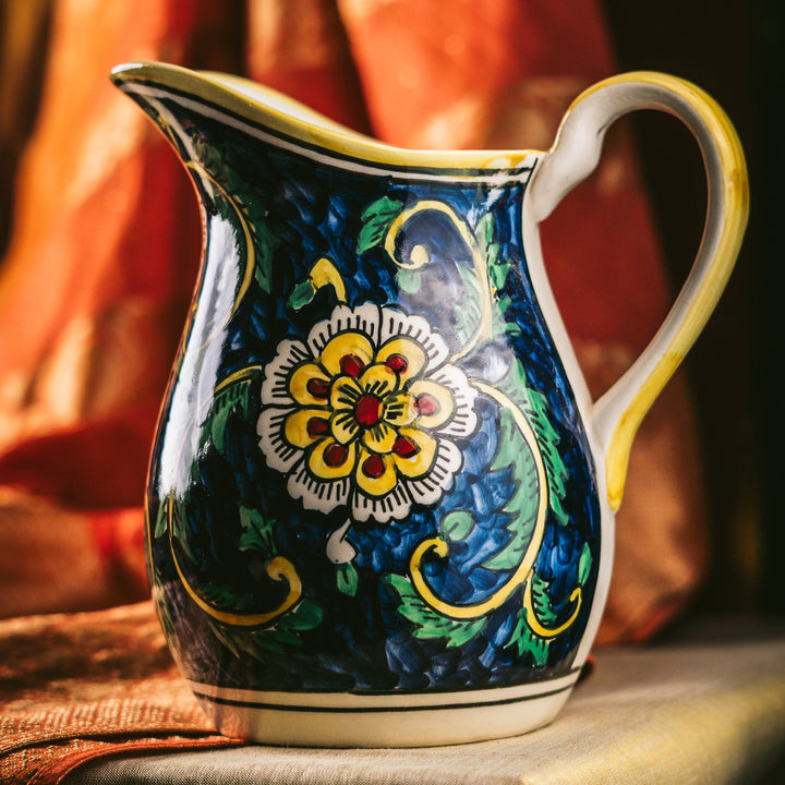 Marigold Handpainted Floral Ceramic Jug