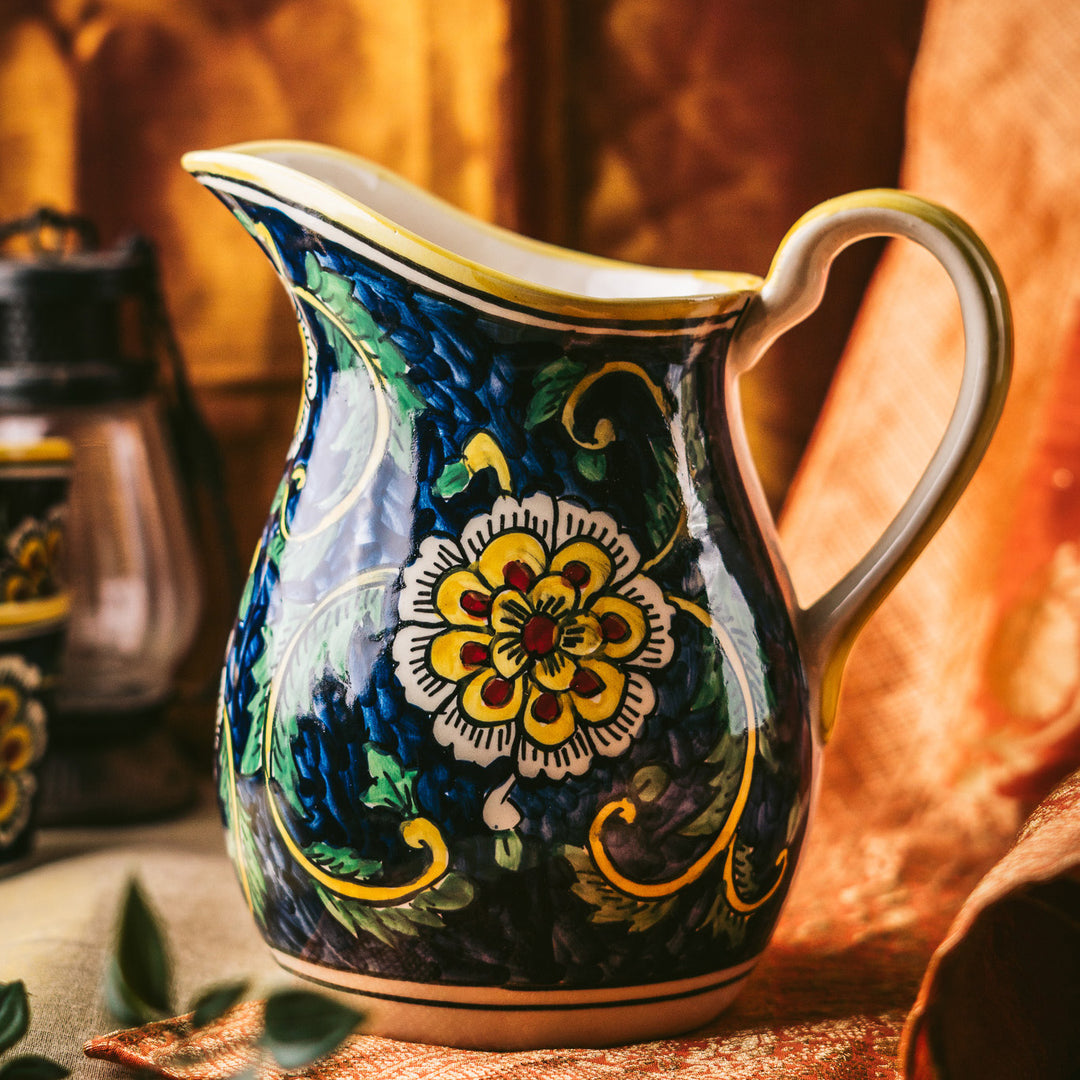 Marigold Handpainted Floral Ceramic Jug