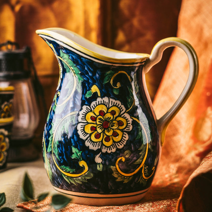 Marigold Handpainted Floral Ceramic Jug