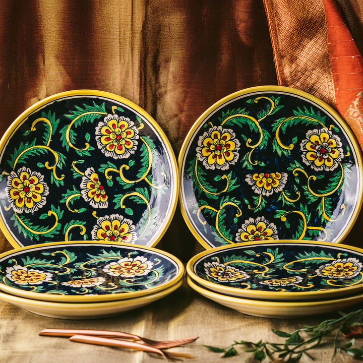 Marigold Handpainted Floral Ceramic Dinner Plate
