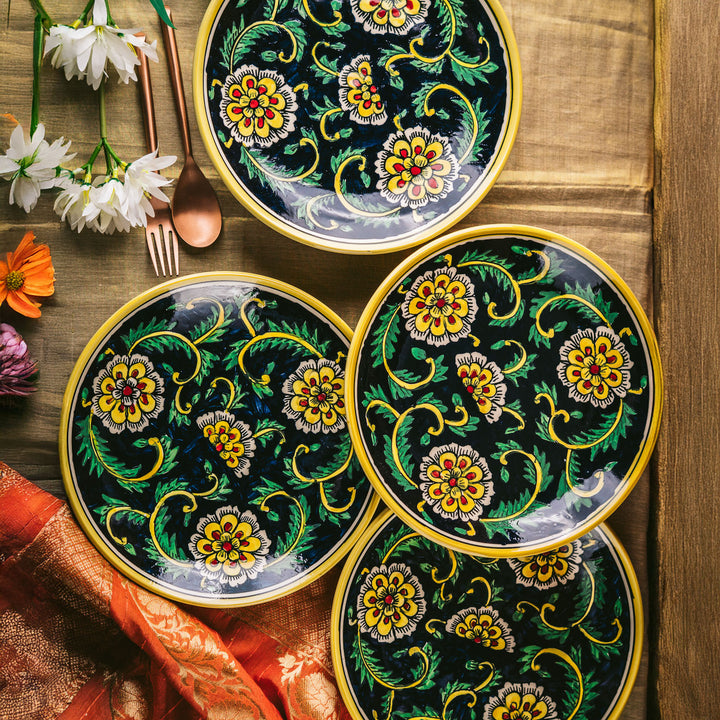 Marigold Handpainted Floral Ceramic Dinner Set of 16 pcs