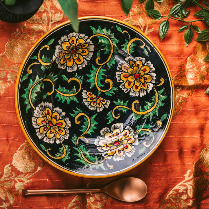 Marigold Handpainted Floral Ceramic Pasta Platter