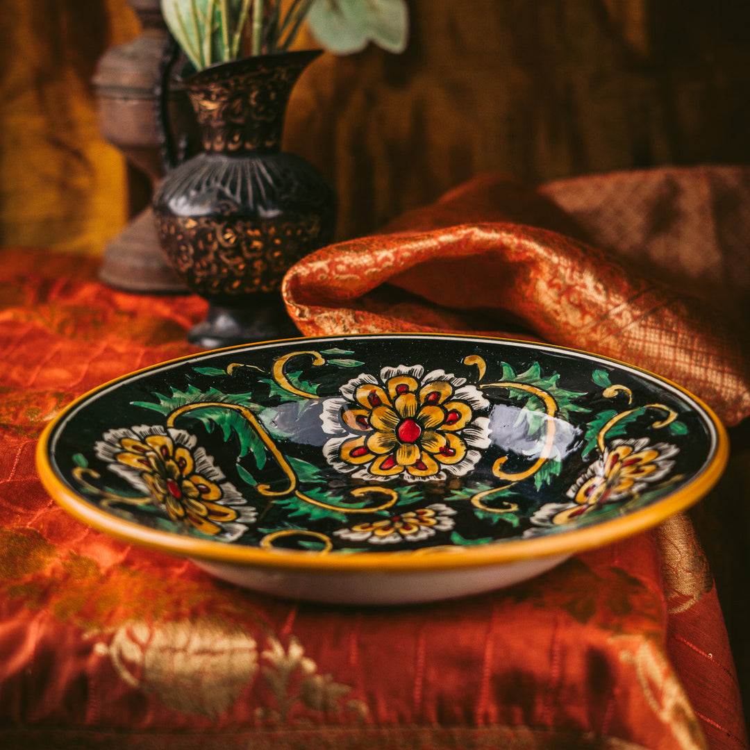 Marigold Handpainted Floral Ceramic Pasta Platter