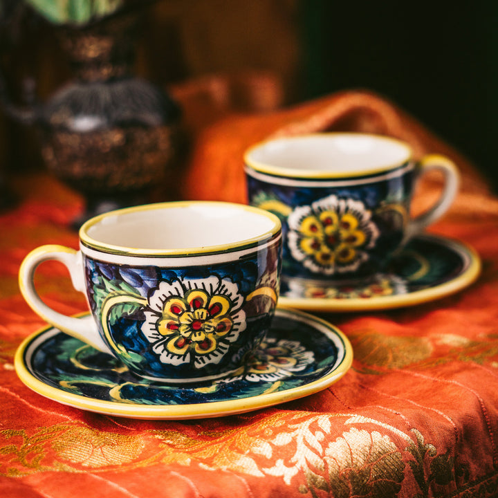 Marigold Handpainted Floral Ceramic Tea Set of 15 pcs
