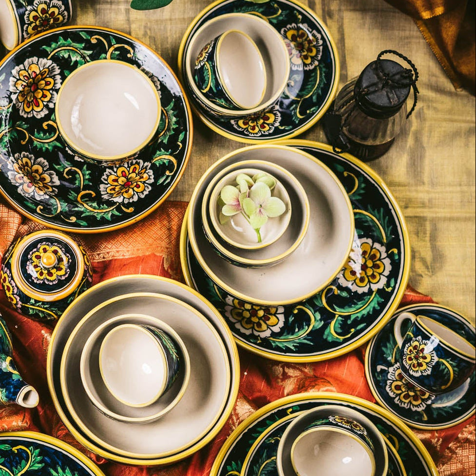 Marigold Handpainted Floral Ceramic Dinner Set of 36 pcs