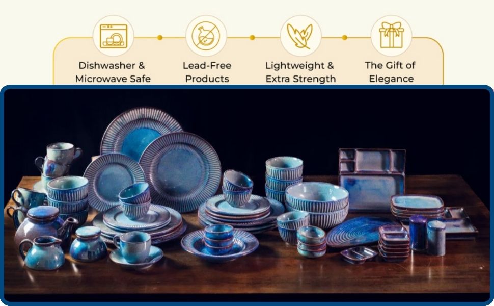 Aadhira Ceramic Dinner Set of 21 pcs