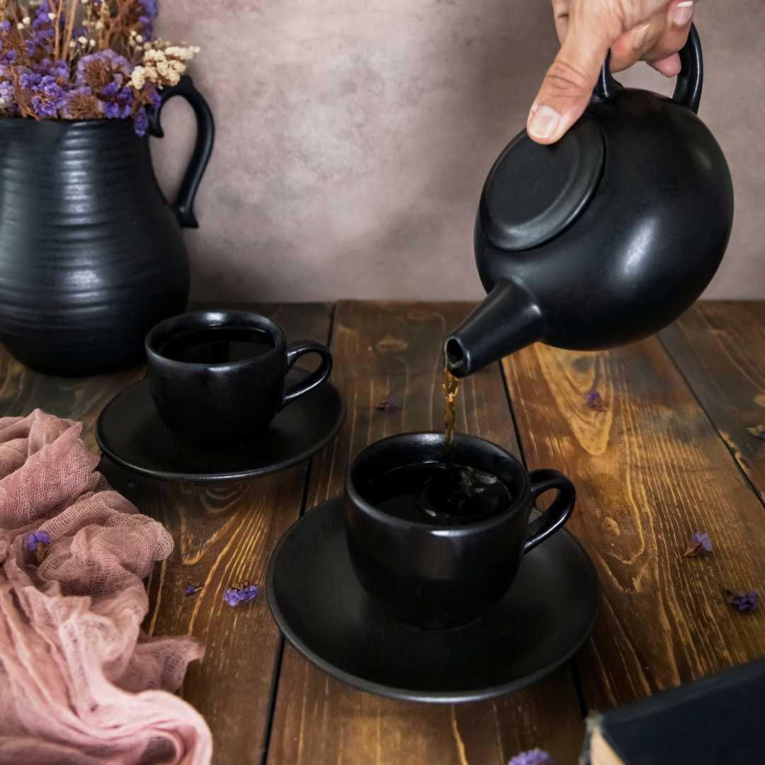 Aamaya Enchanting Ceramic Cup & Saucer Set of 6 Amalfiee Ceramics