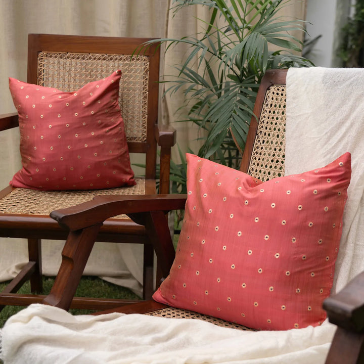 Agni Pastel Red Aashiyana Cushion Cover