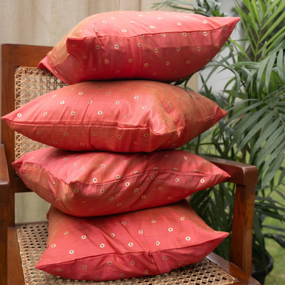 Agni Pastel Red Aashiyana Cushion Cover