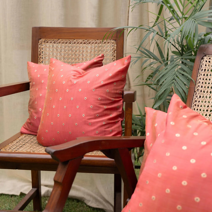 Agni Pastel Red Aashiyana Cushion Cover