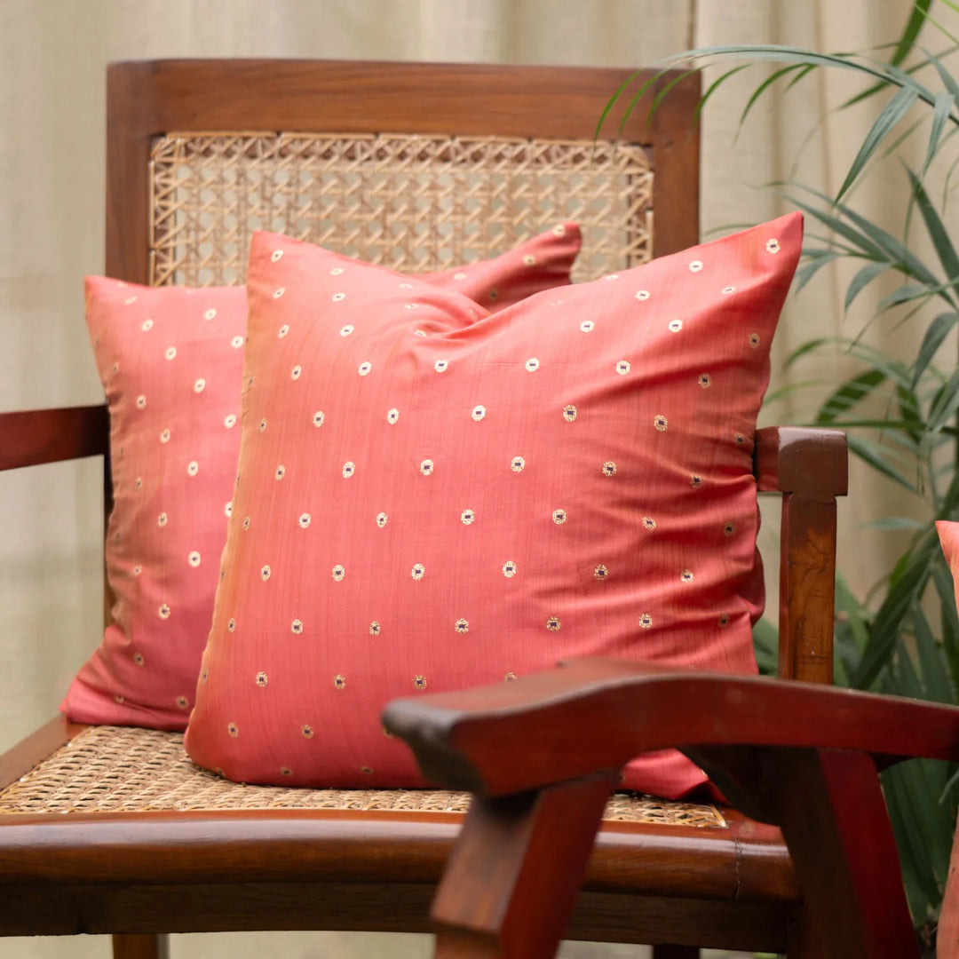 Agni Pastel Red Aashiyana Cushion Cover