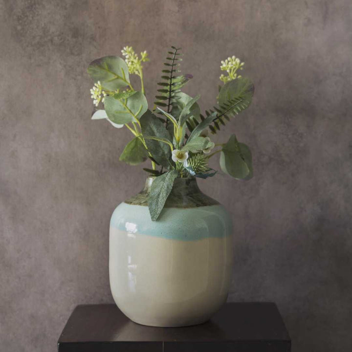 Amalfiee Premium Mint Green &amp; White Glaze Ceramic Vase Amalfiee Ceramics