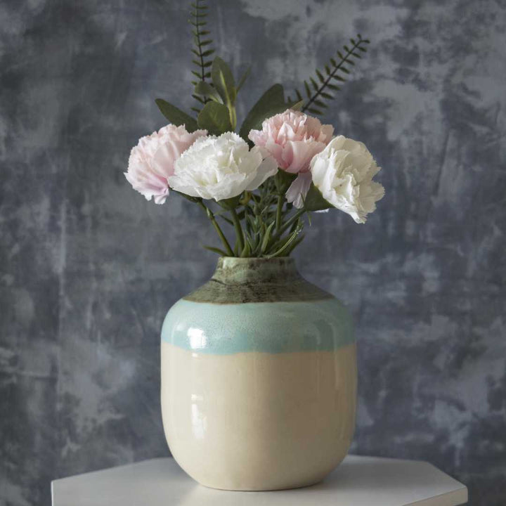 Amalfiee Premium Mint Green &amp; White Glaze Ceramic Vase Amalfiee Ceramics