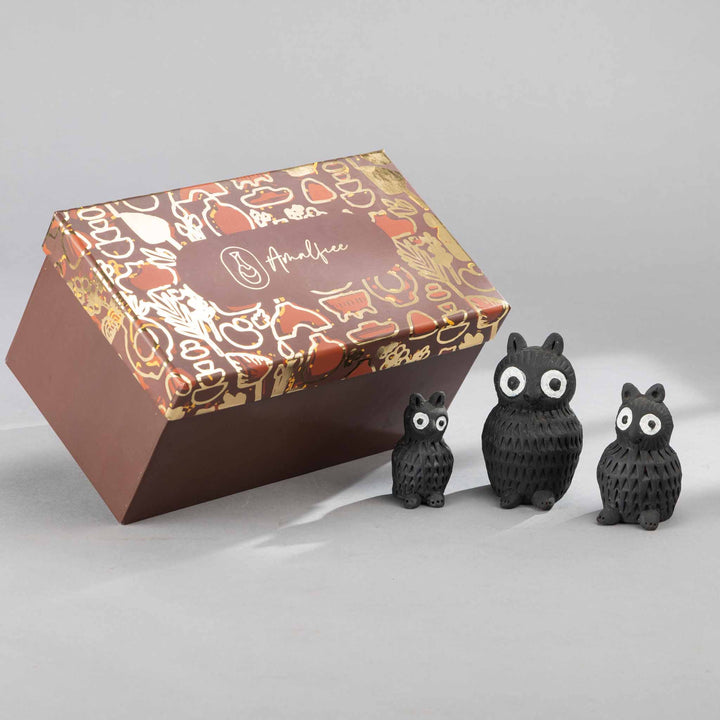 Funky Owls Amalfiee Terracotta Trinkets Box Luxury Gifting