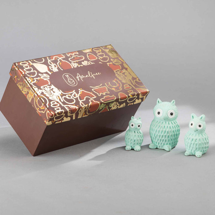 Funky Owls Amalfiee Terracotta Trinkets Box Luxury Gifting