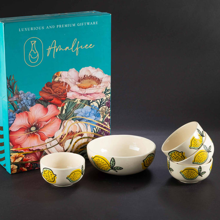 Zesty Lime Premium Ceramic Bowls Luxury Gift Box
