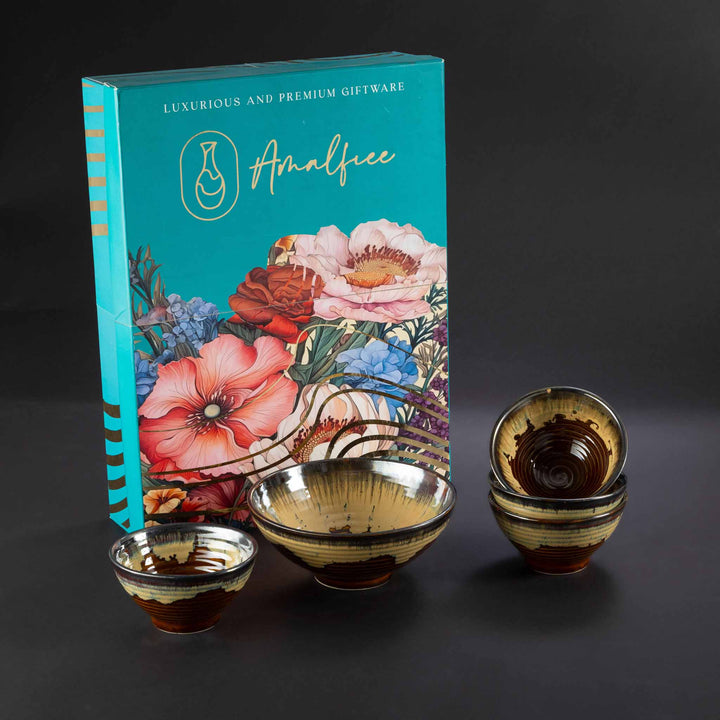 Caramel Haze Premium Ceramic Bowls Luxury Gift Box