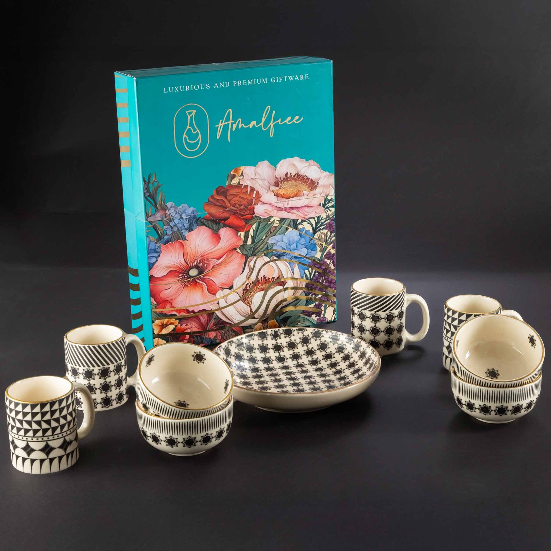 Sam Rnjr Shatranj Coffee Time Set Amalfiee Premium Ceramic Grand Indulgence Box ...