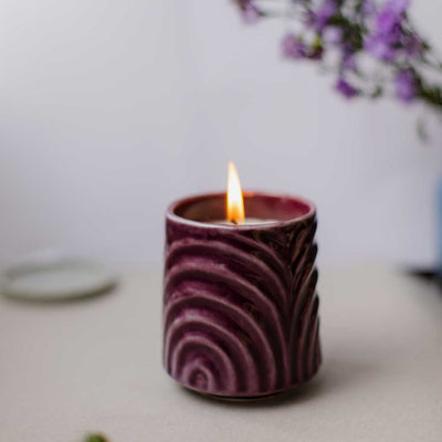 Amber Astonishing Ceramic Glass Scented Candle Amalfiee Ceramics